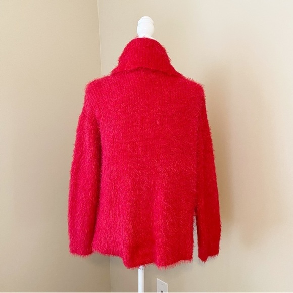 Catherine Malandrino Eyelash Knit Cowl Neck Red Sweater - Medium - Picture 4 of 11